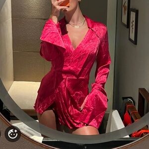 Rat & Boa Paloma Fuchsia Wrap Mini Dress